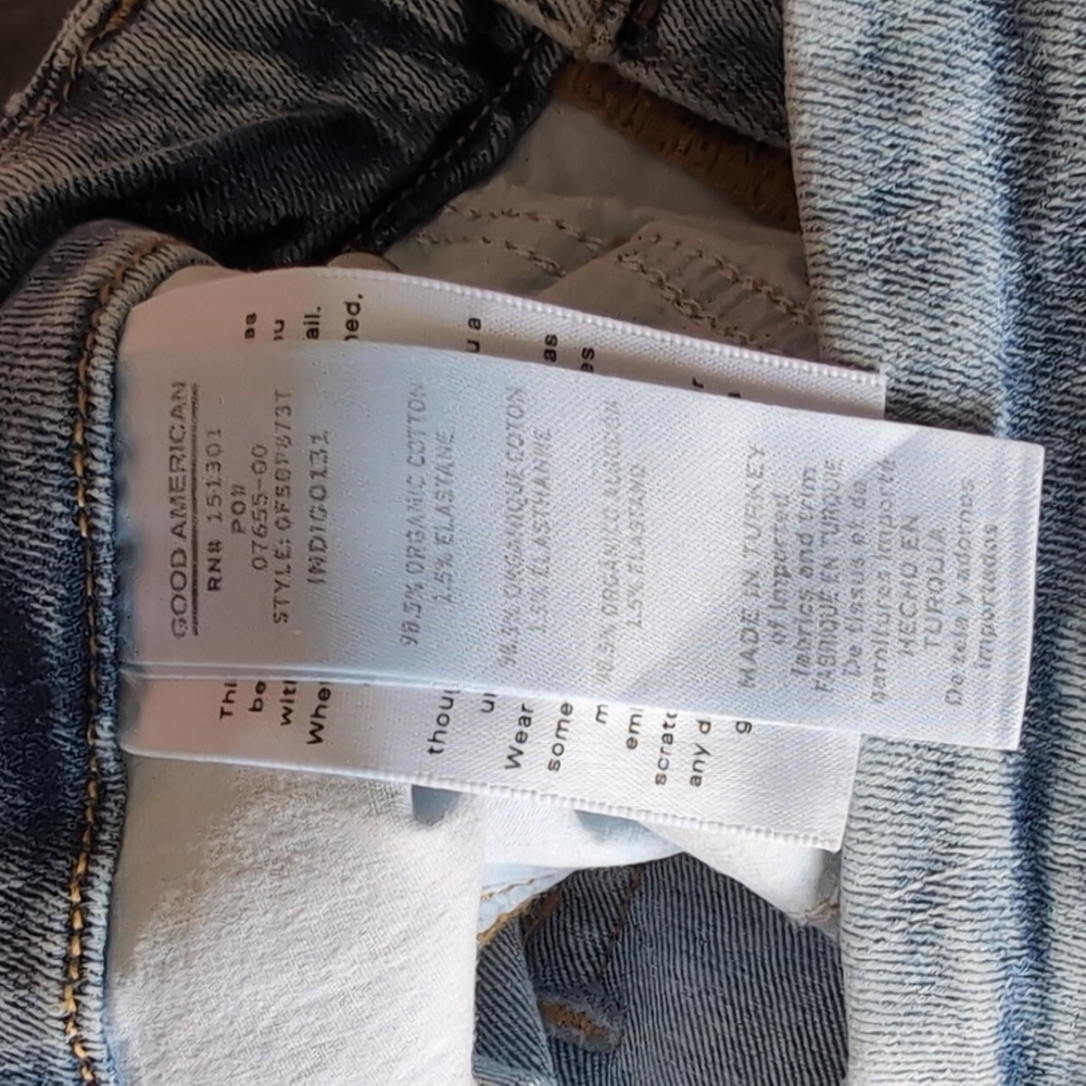 Good American Good Legs Flare Split Pocket Light Wash Jeans Size 30 Indigo NWT - Picture 8 of 8